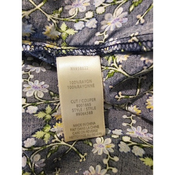 Max Studio Navy Blue Floral Tiered Sleeveless Maxi Dress Size Small - Picture 6 of 6